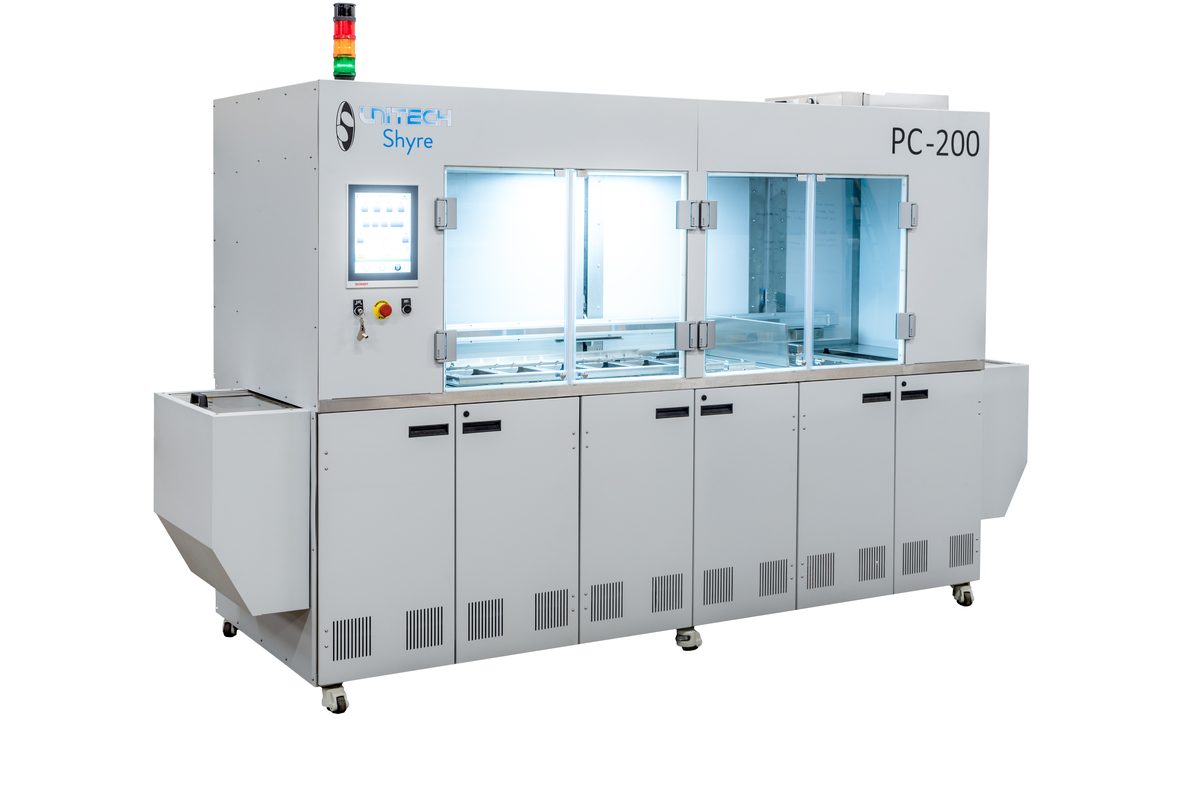 Unitech Shyre PC200 ultrasonic cleaning system exterior, three-quarter right view