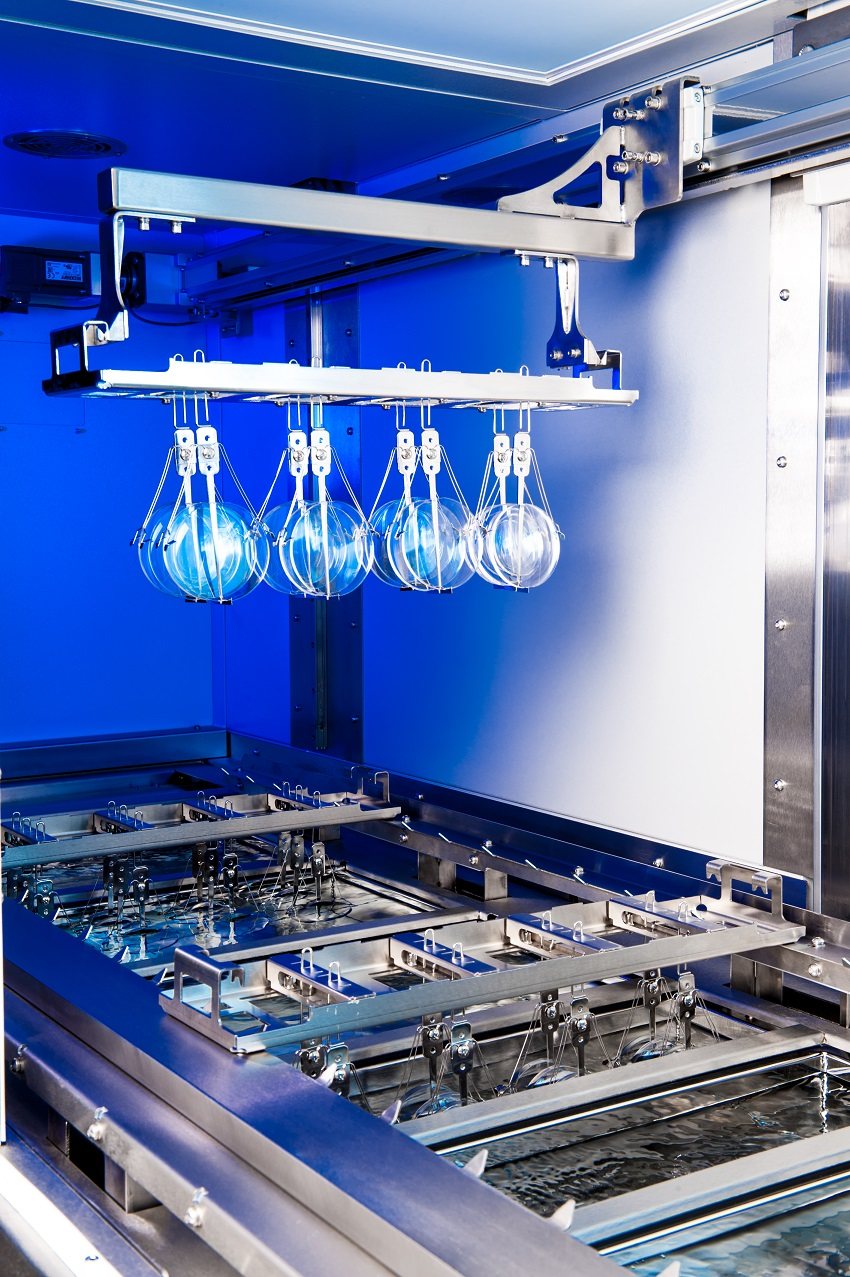 Unitech Shyre PT200 pre-treatment system interior, parts carried over the process tanks