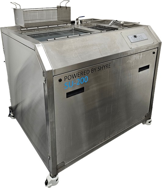 Unitech Shyre SU200 ultrasonic strip and rinse unit, three-quarter view