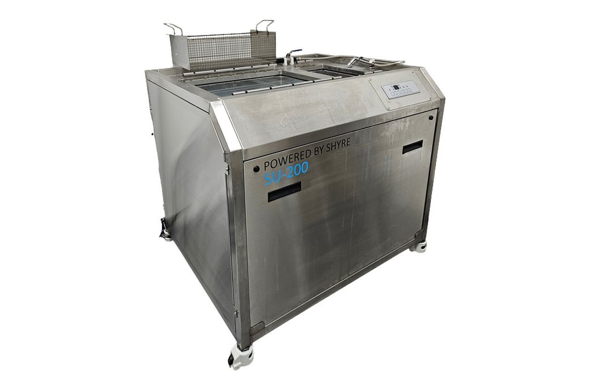 Unitech Shyre SU200 ultrasonic strip and rinse unit, three-quarter view